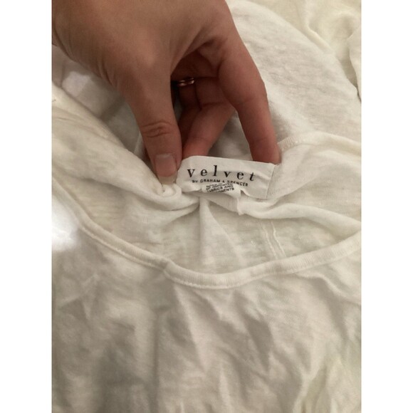 Velvet by Graham Spencer White Linen Boatneck Pullover Top Long Sleeve XL - Picture 5 of 7